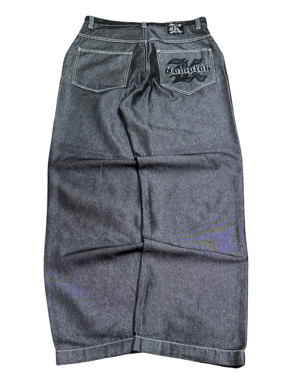 [V1057] Vintage y2k Karl Kani silberne shiny baggy jeans (Compton)