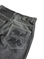 [V1057] Vintage y2k Karl Kani silberne shiny baggy jeans (Compton)