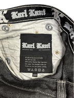 [V1057] Vintage y2k Karl Kani silberne shiny baggy jeans (Compton)