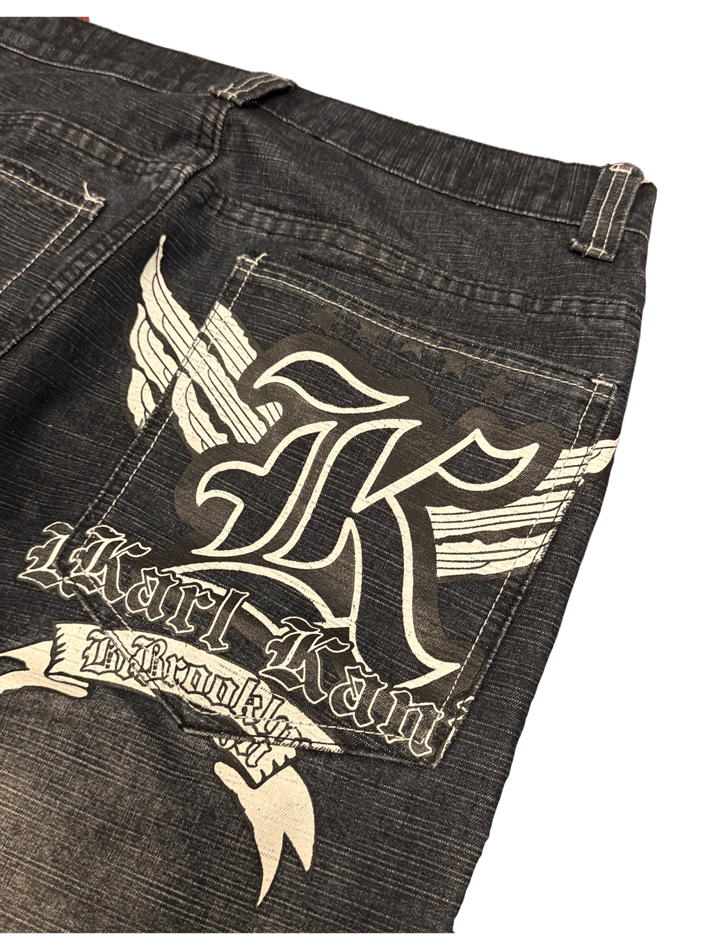 [V1059] Vintage y2k Karl Kani schwarze baggy jeans (Bootleg ?)