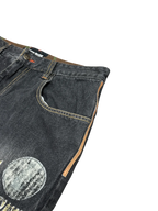 [V1062] Vintage y2k Raw Blue schwarze baggy jeans (Ghetto Defendants)