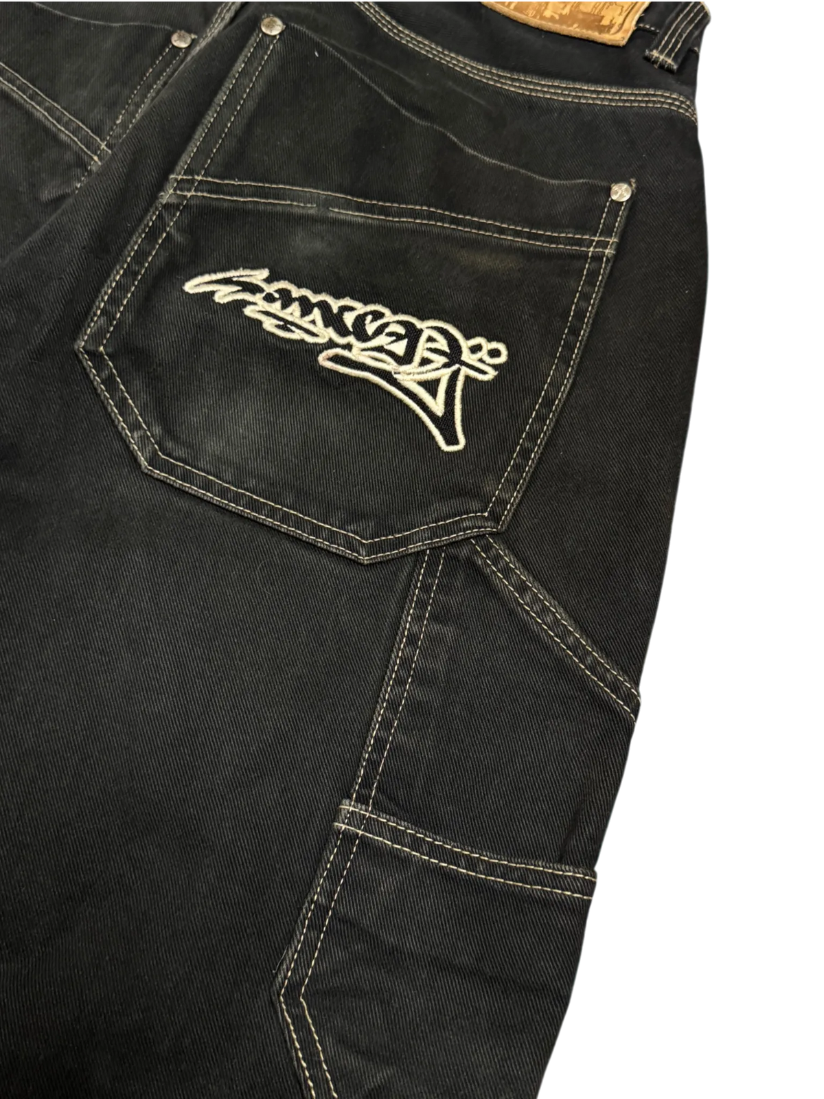 [V1064de] Vintage y2k Sancezz schwarze baggy jeans