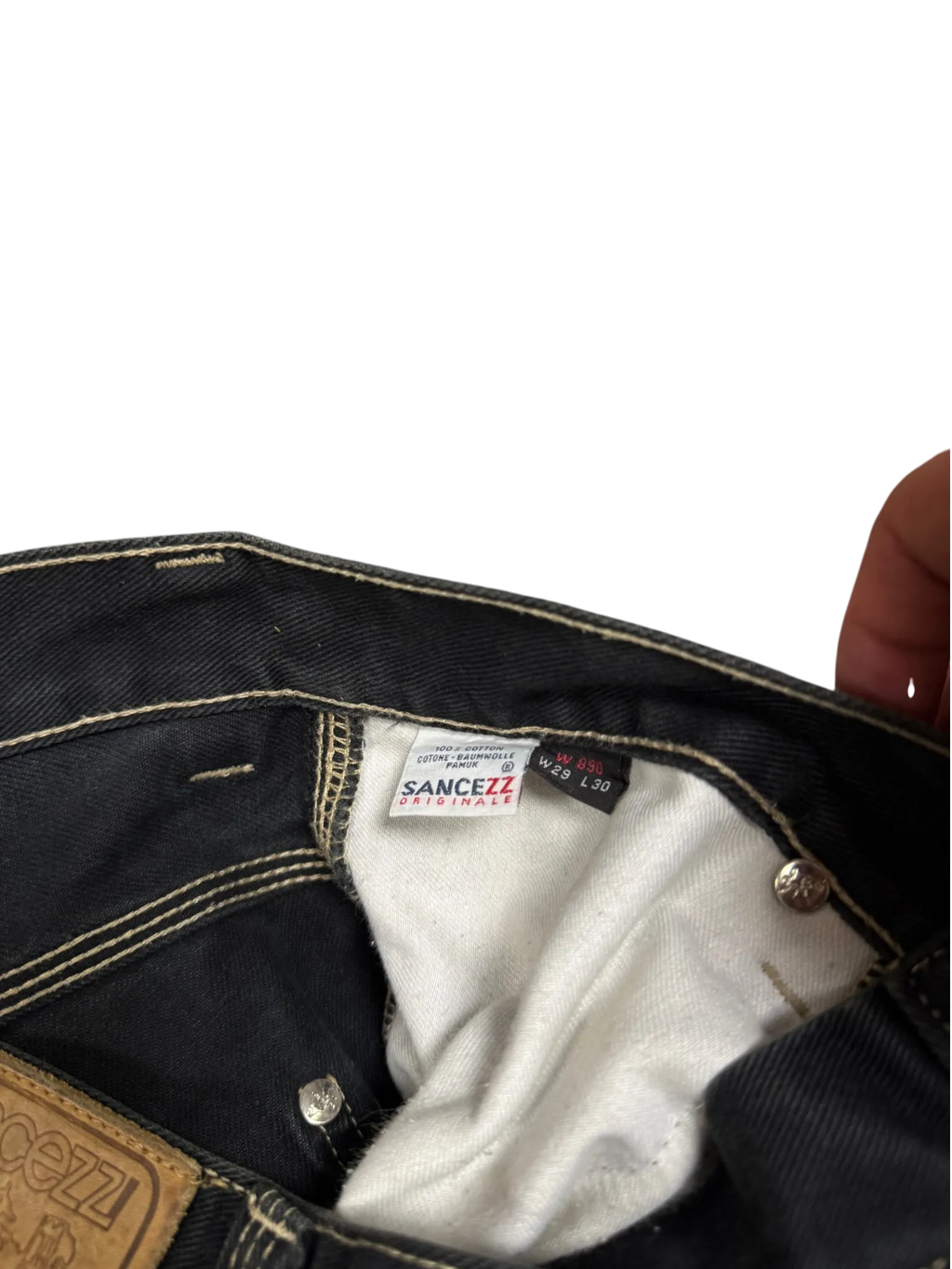 [V1064de] Vintage y2k Sancezz schwarze baggy jeans