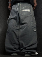 [V1064de] Vintage y2k Sancezz schwarze baggy jeans