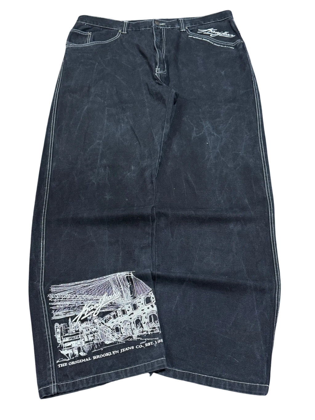 [V1065] Vintage y2k Karl Kani schwarze baggy jeans