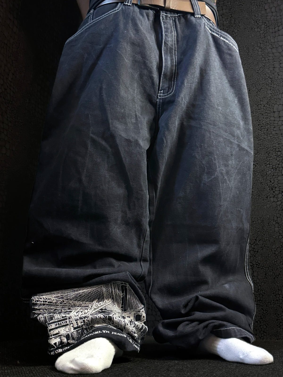 [V1065] Vintage y2k Karl Kani schwarze baggy jeans