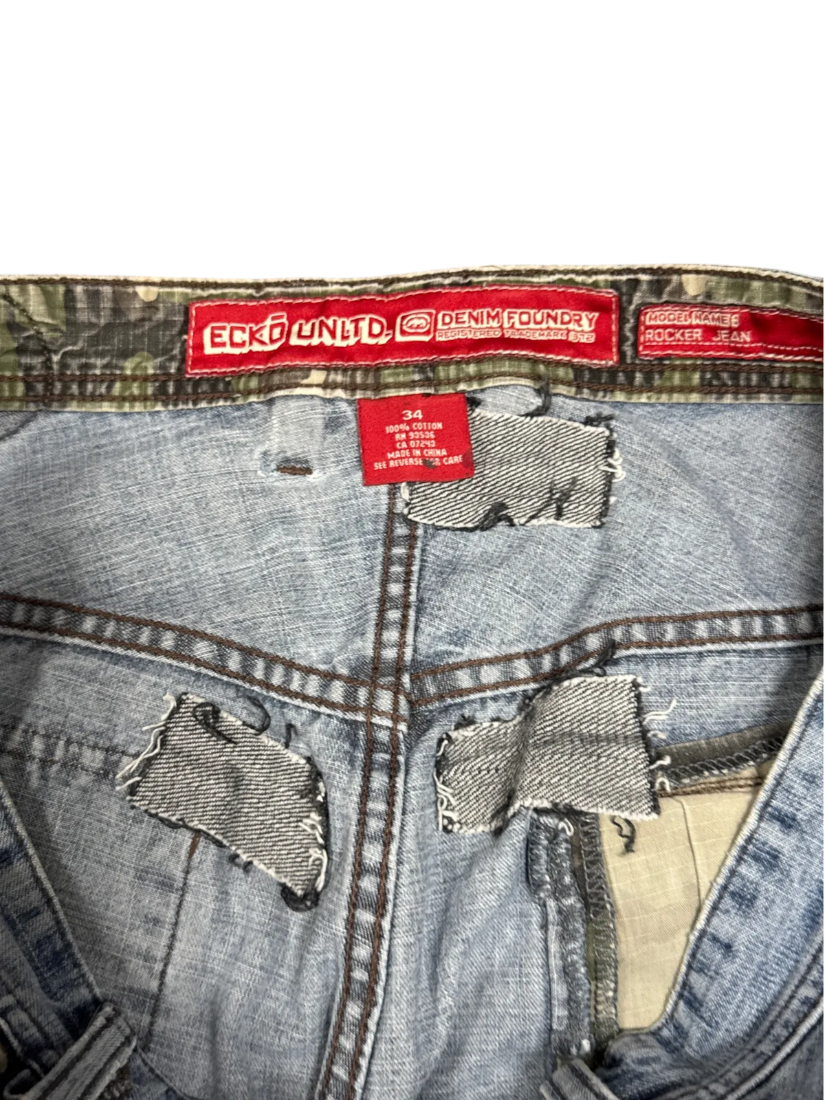 [V1068de] Vintage y2k Ecko blaue baggy jeans (Rocker Jean)