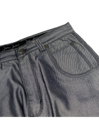 [V1076de] Vintage y2k John John silberne baggy jeans (Shiny)