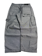 [V1076de] Vintage y2k John John silberne baggy jeans (Shiny)