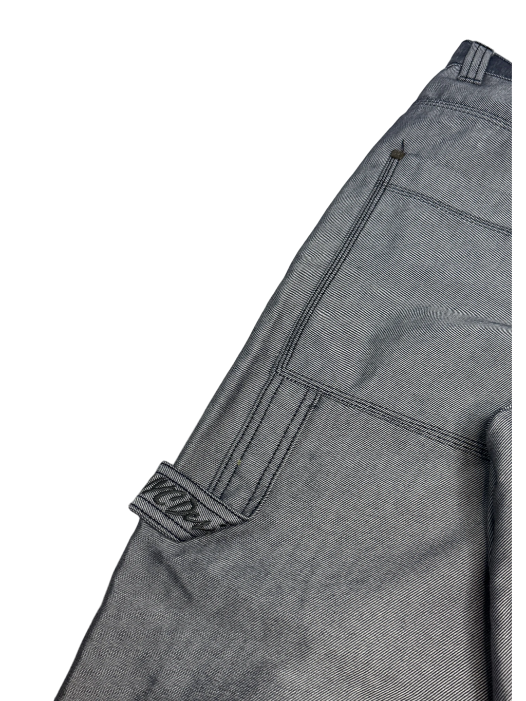 [V1076de] Vintage y2k John John silberne baggy jeans (Shiny)