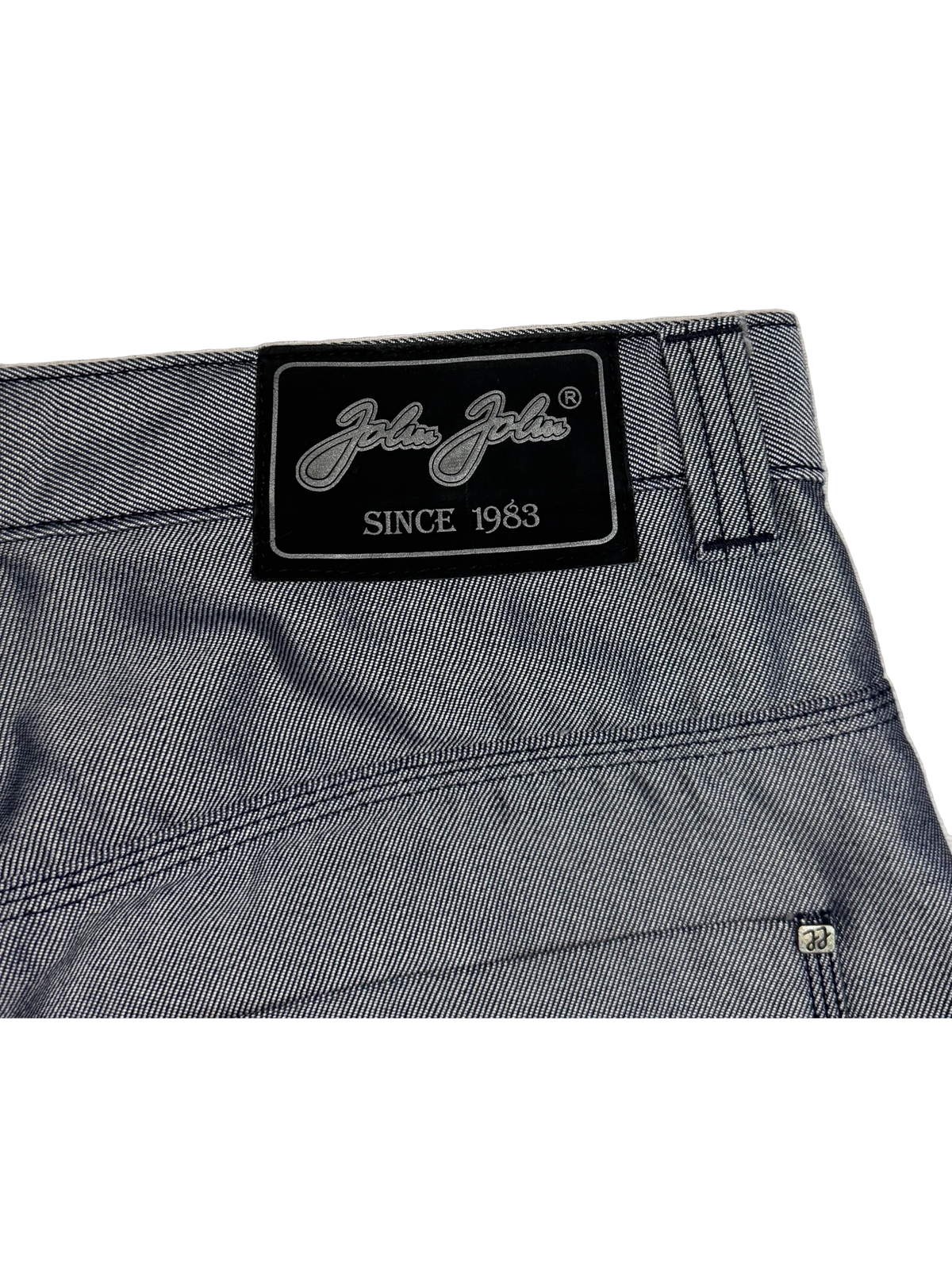 [V1076de] Vintage y2k John John silberne baggy jeans (Shiny)