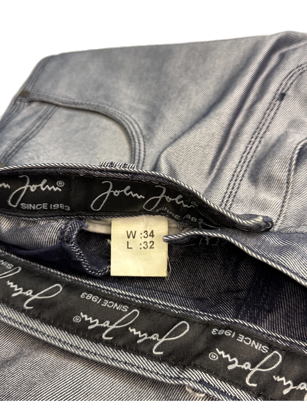 [V1076de] Vintage y2k John John silberne baggy jeans (Shiny)