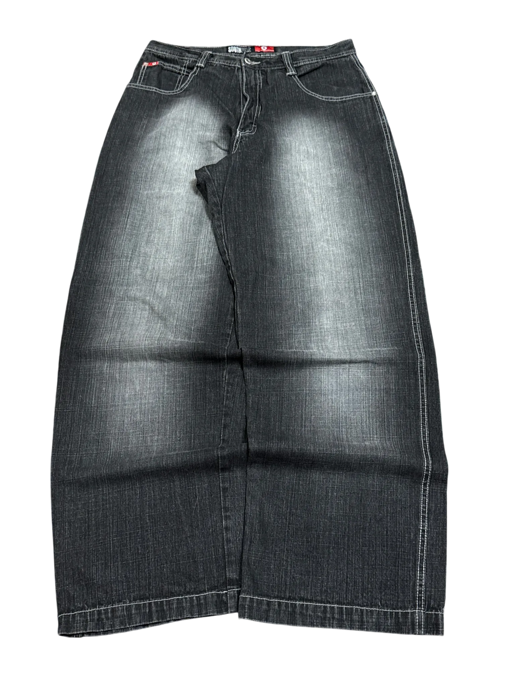 [V1078de] Vintage y2k Southpole schwarze baggy jeans (Red Tab)