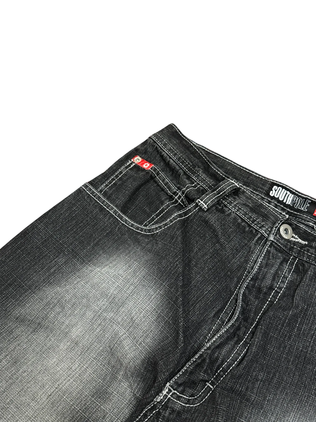 [V1078de] Vintage y2k Southpole schwarze baggy jeans (Red Tab)