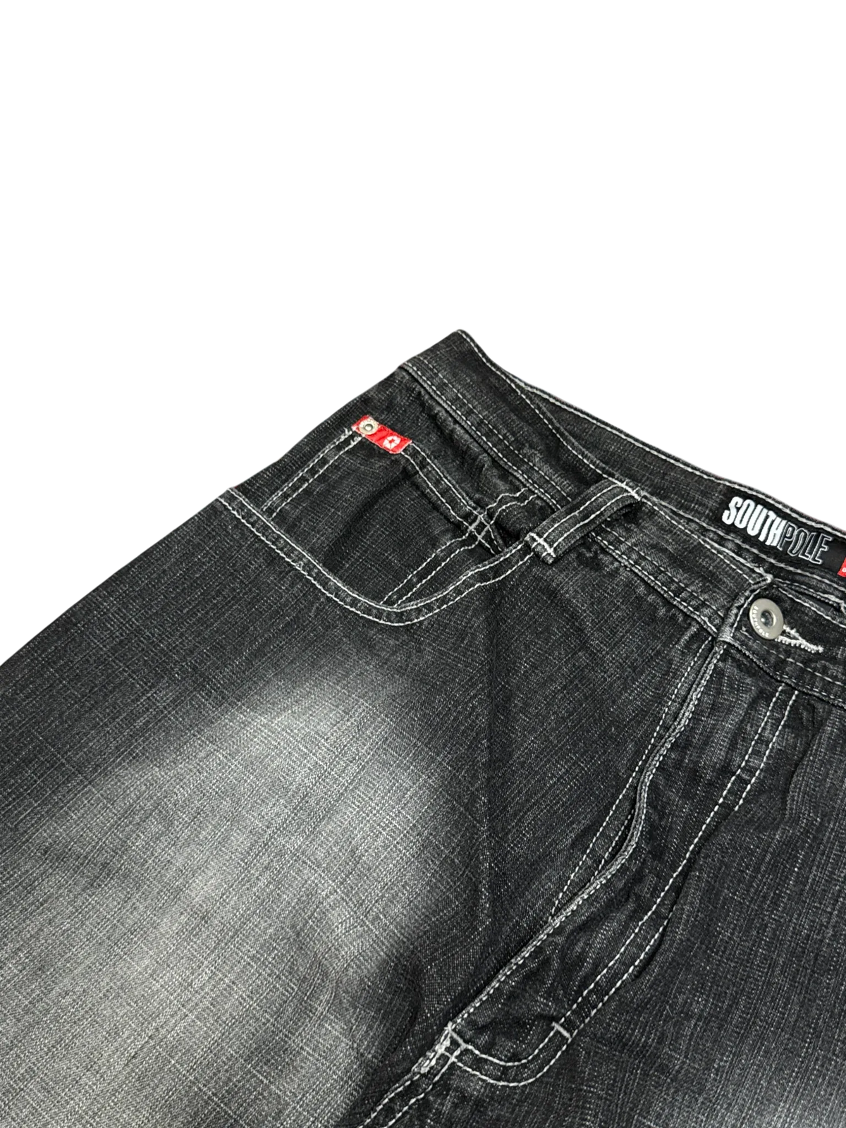 [V1078de] Vintage y2k Southpole schwarze baggy jeans (Red Tab)