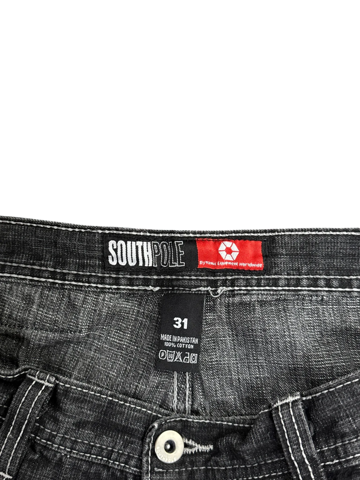 [V1078de] Vintage y2k Southpole schwarze baggy jeans (Red Tab)