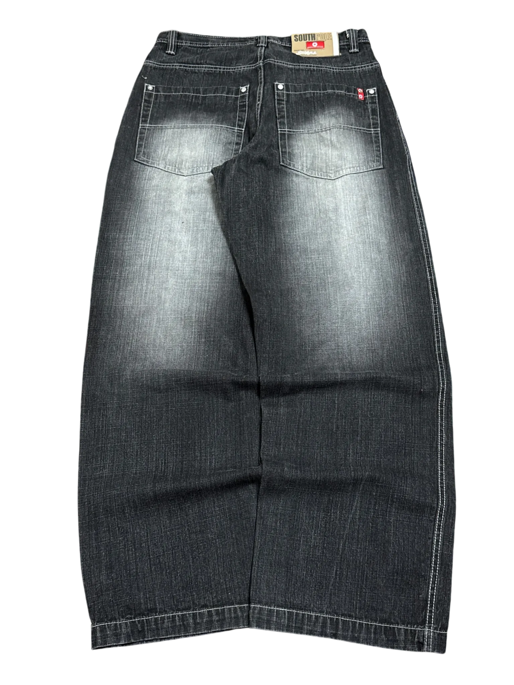 [V1078de] Vintage y2k Southpole schwarze baggy jeans (Red Tab)