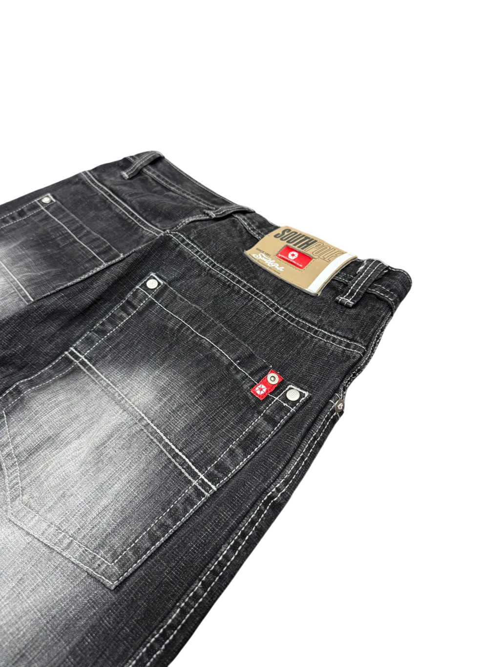 [V1078de] Vintage y2k Southpole schwarze baggy jeans (Red Tab)