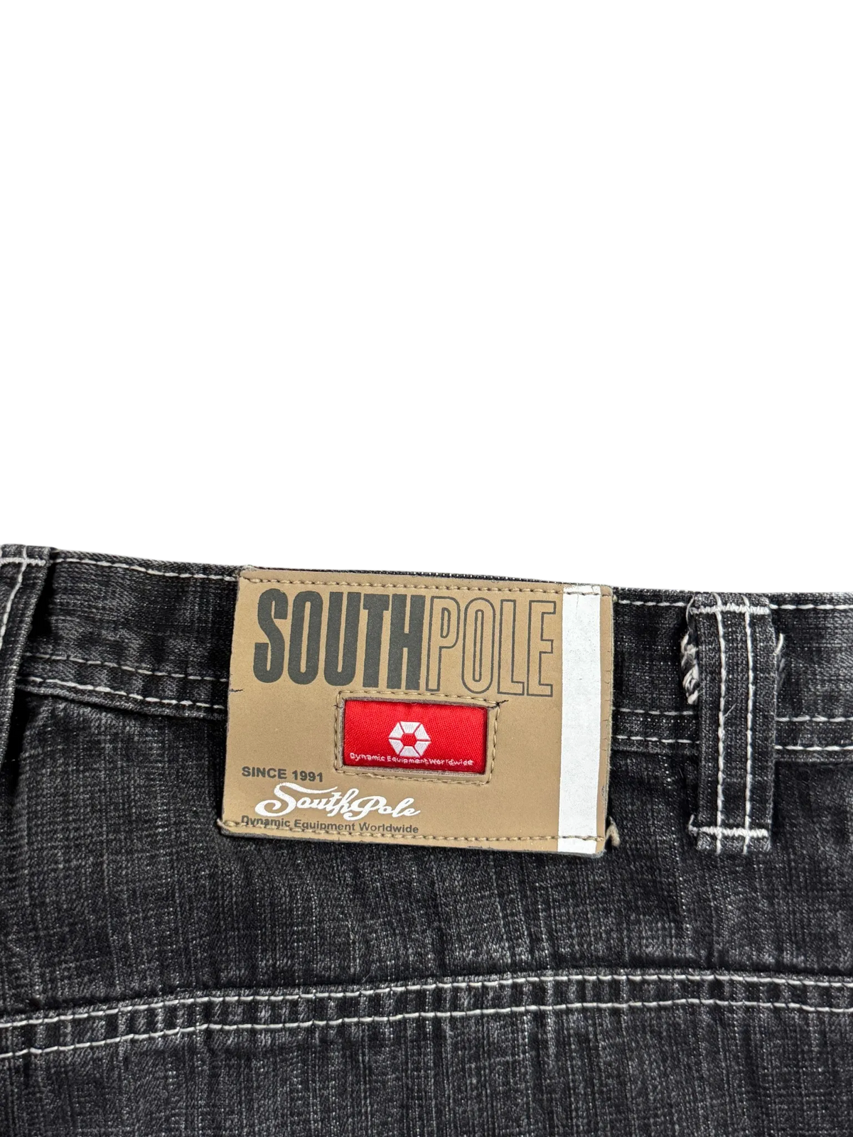 [V1078de] Vintage y2k Southpole schwarze baggy jeans (Red Tab)