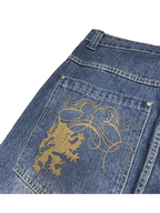 [V1079] Vintage y2k 3R streetwear blaue baggy jeans