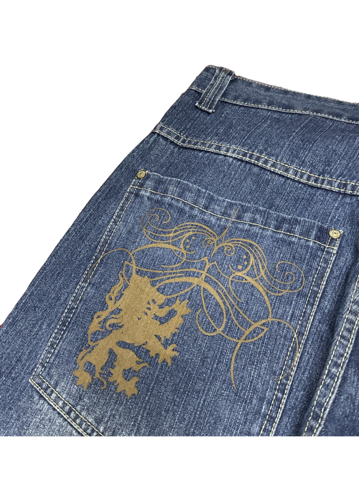 [V1079] Vintage y2k 3R streetwear blaue baggy jeans