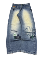 [V1081] Vintage y2k Akademiks blaue baggy jeans