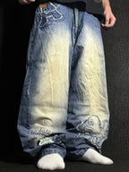 [V1081] Vintage y2k Akademiks blaue baggy jeans