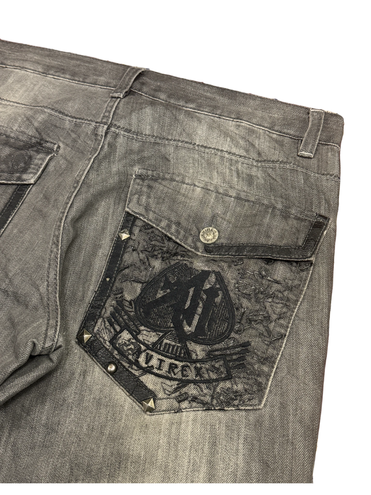 [V1087] Vintage y2k Avirex graue straight jeans