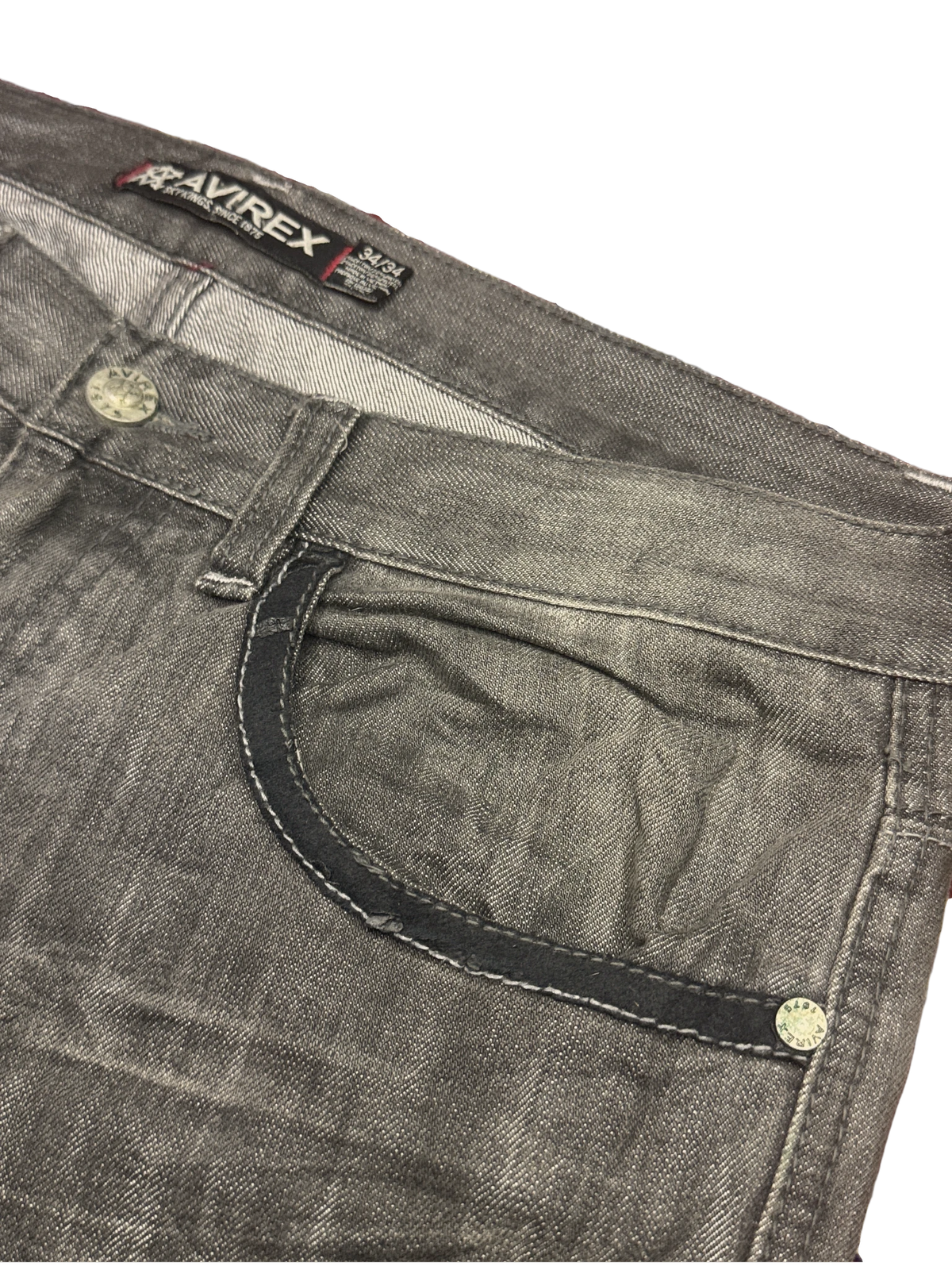 [V1087] Vintage y2k Avirex graue straight jeans