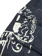 [V1092] Vintage y2k BSAT marineblaue baggy jeans