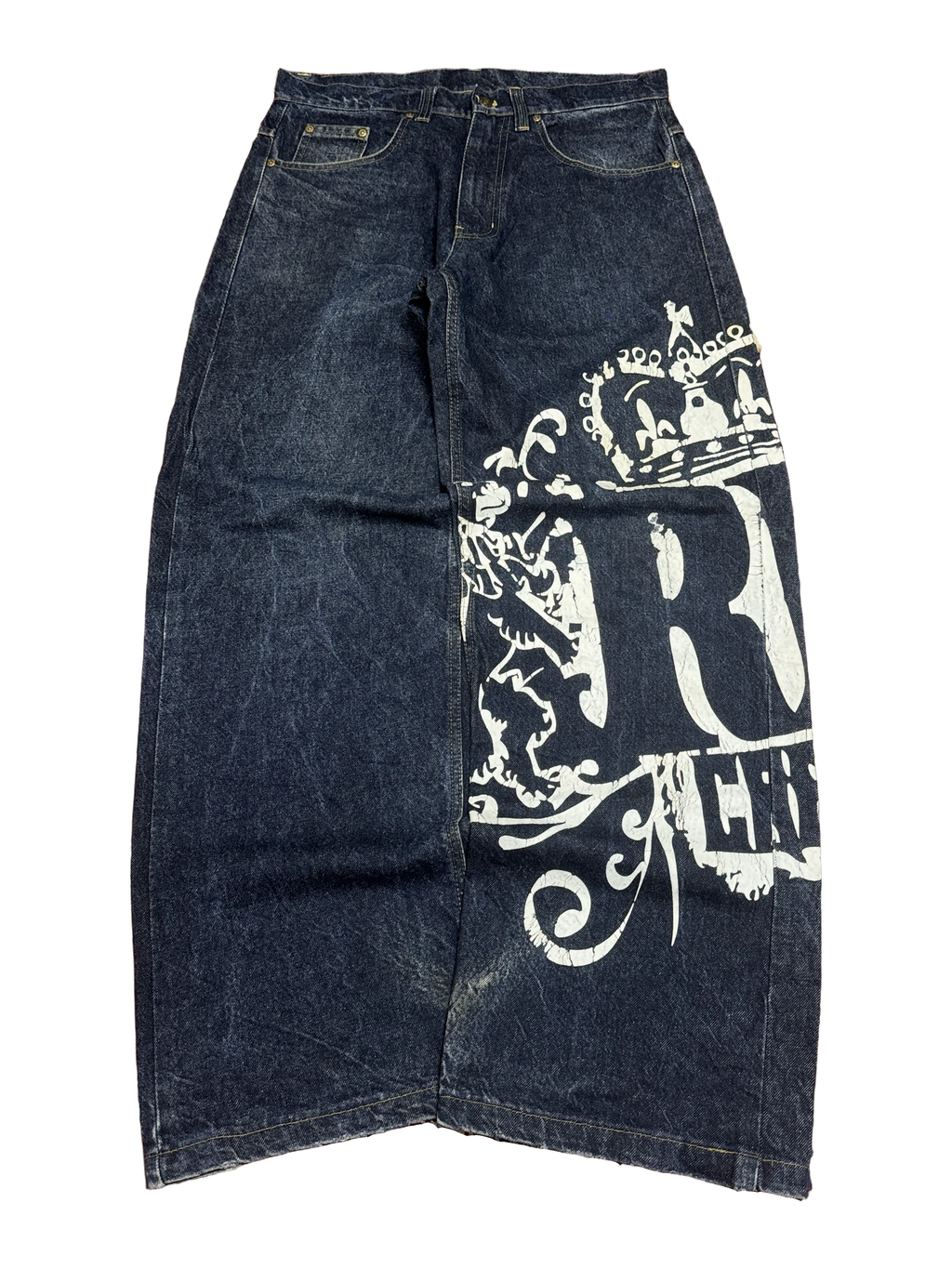[V1092] Vintage y2k BSAT marineblaue baggy jeans