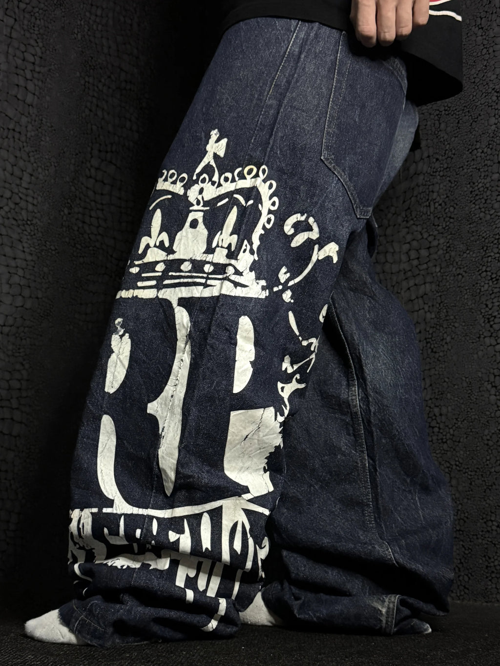 [V1092] Vintage y2k BSAT marineblaue baggy jeans