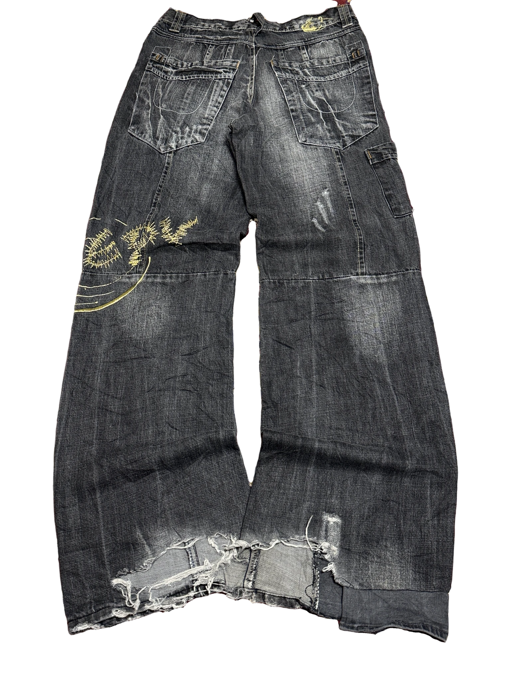 [V1107] Vintage y2k El Petro Verde schwarze baggy jeans