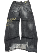 [V1107] Vintage y2k El Petro Verde schwarze baggy jeans