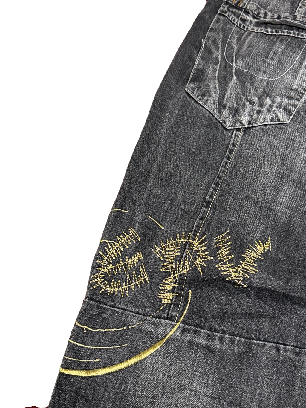 [V1107] Vintage y2k El Petro Verde schwarze baggy jeans