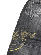 [V1107] Vintage y2k El Petro Verde schwarze baggy jeans