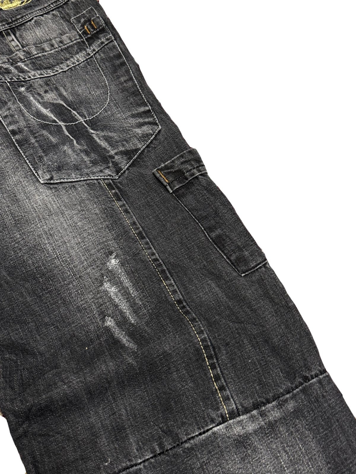 [V1107] Vintage y2k El Petro Verde schwarze baggy jeans
