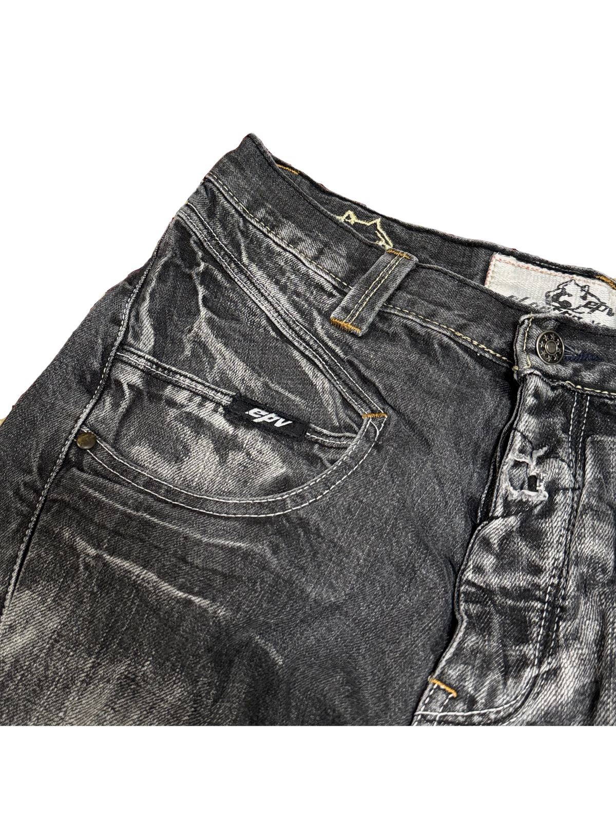 [V1107] Vintage y2k El Petro Verde schwarze baggy jeans