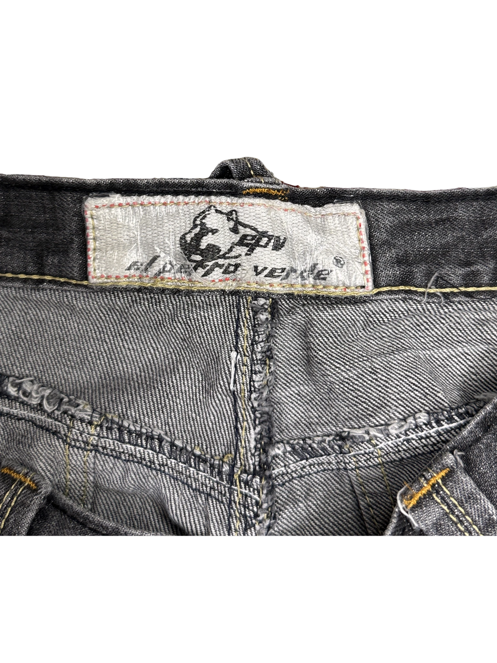 [V1107] Vintage y2k El Petro Verde schwarze baggy jeans