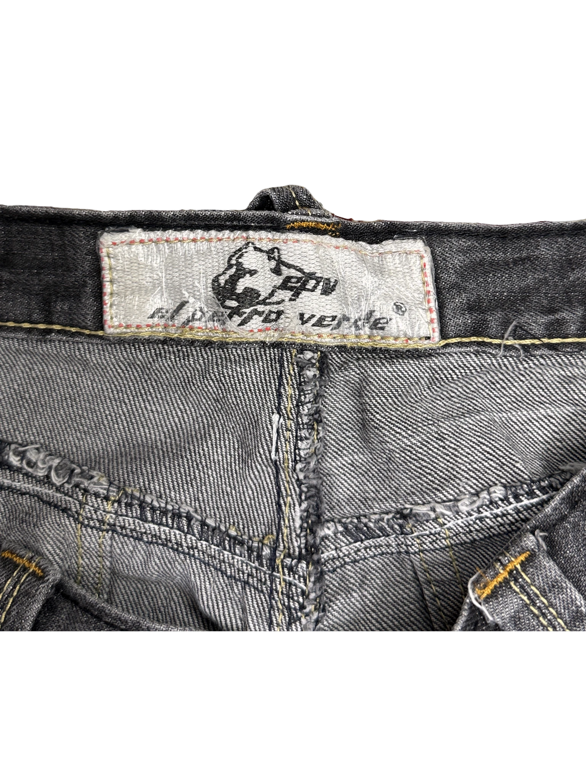 [V1107] Vintage y2k El Petro Verde schwarze baggy jeans