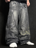[V1107] Vintage y2k El Petro Verde schwarze baggy jeans