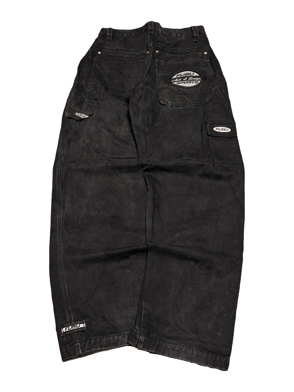 [V1112] Vintage y2k Fubu schwarze baggy jeans