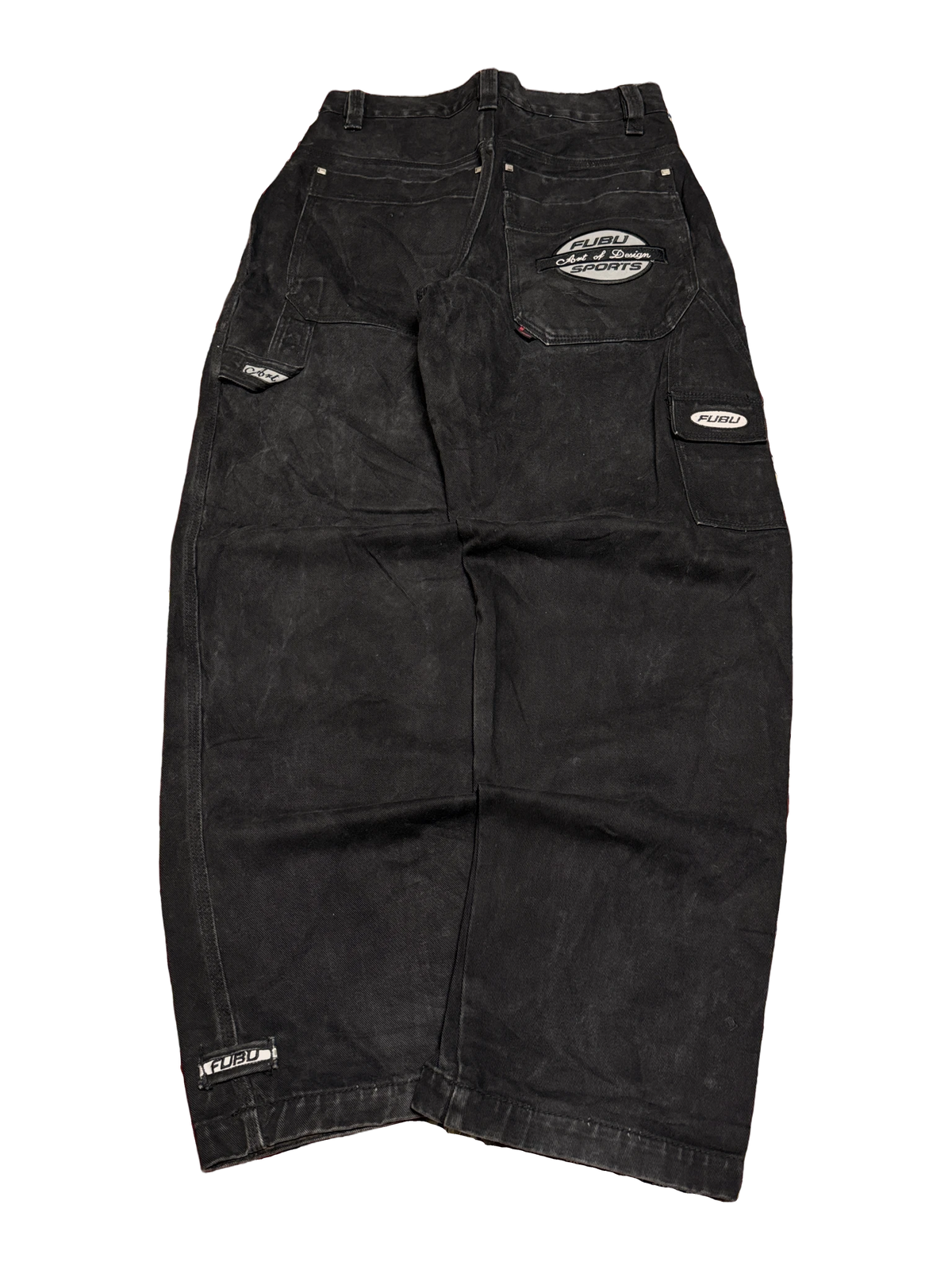 [V1112] Vintage y2k Fubu schwarze baggy jeans