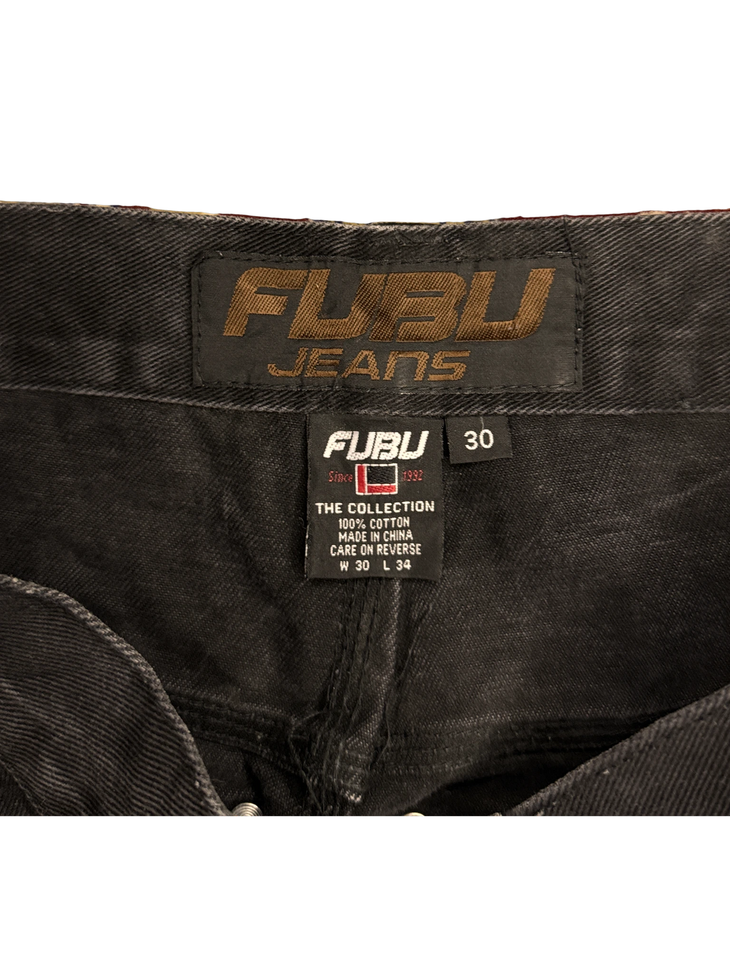 [V1112] Vintage y2k Fubu schwarze baggy jeans