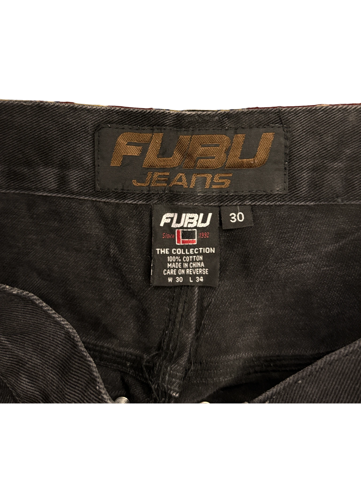 [V1112] Vintage y2k Fubu schwarze baggy jeans