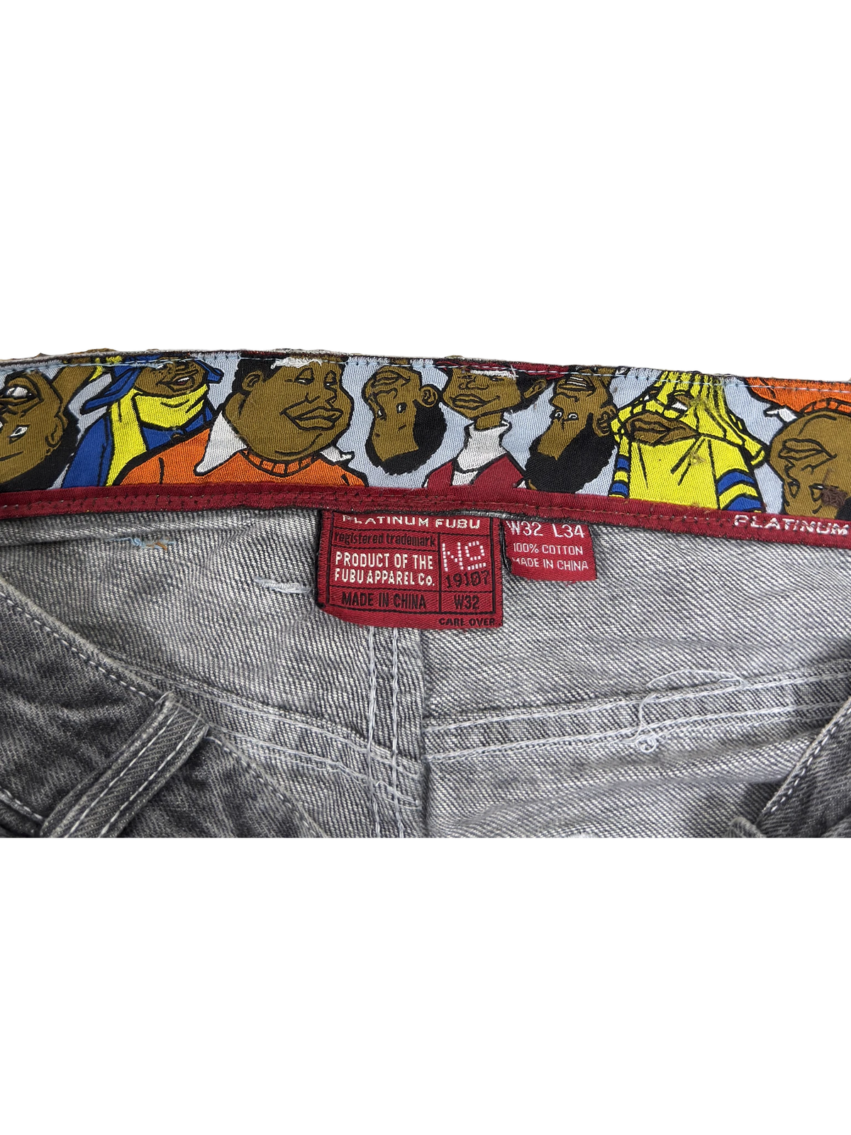 [V1113] Vintage y2k Fubu graue baggy jeans