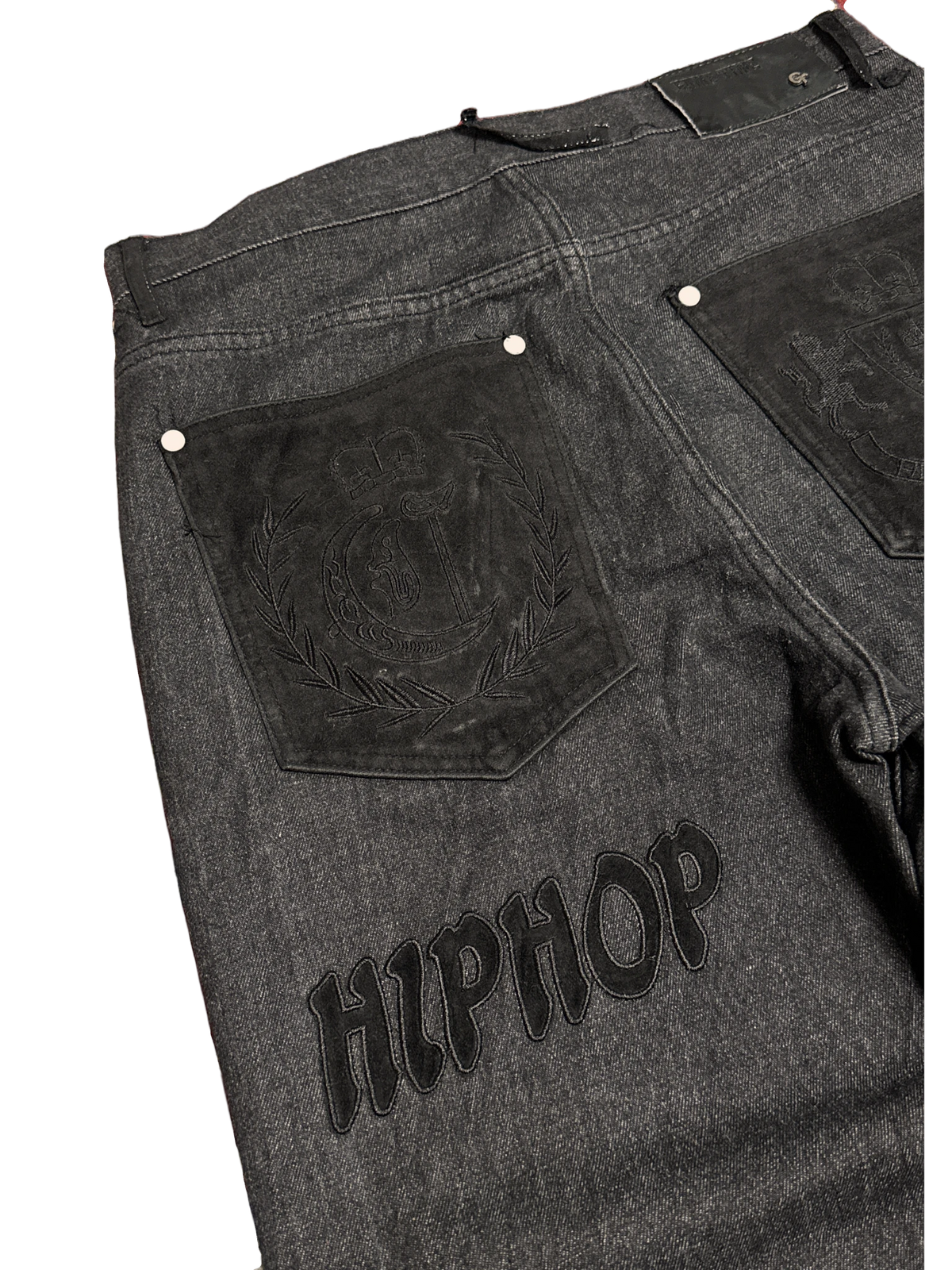 [V1115] Vintage y2k Game Time schwarze baggy jeans