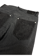 [V1115] Vintage y2k Game Time schwarze baggy jeans