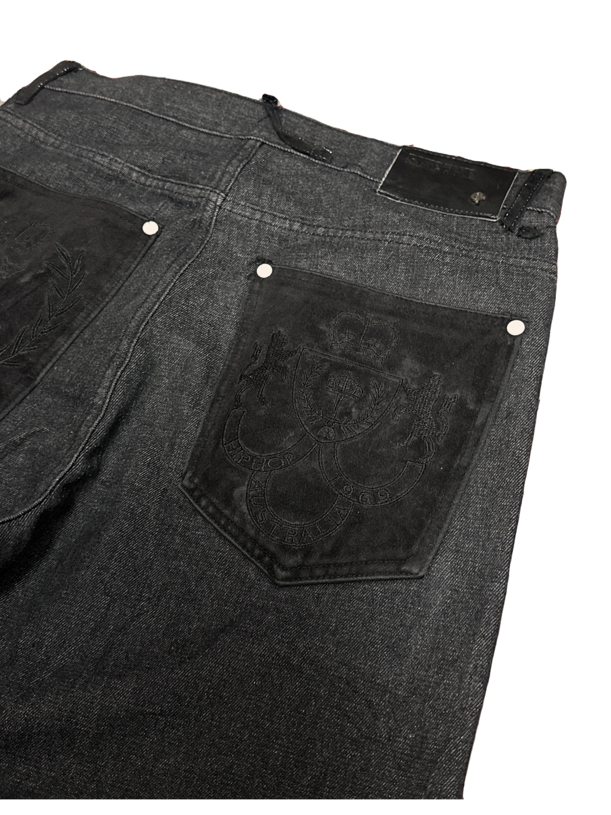 [V1115] Vintage y2k Game Time schwarze baggy jeans