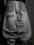 [V1115] Vintage y2k Game Time schwarze baggy jeans
